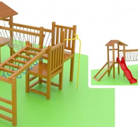 儿童木质滑梯16